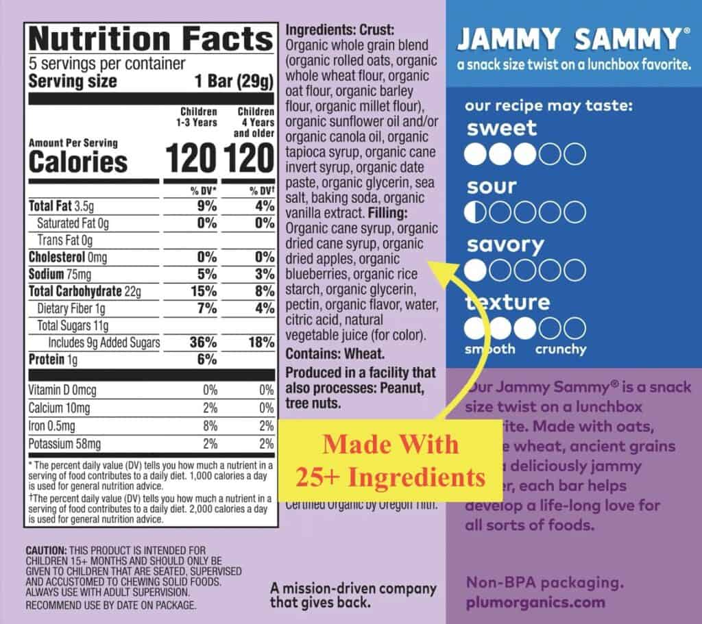 an example of unhealthy organic foods- Organic "Jammy Sammy" Sandwich Bar